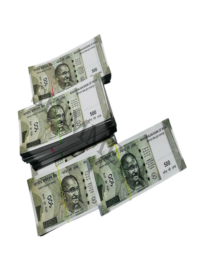 Shimmera Pack of 5 Bundle Duplicate Money Fake Currency Notes Dummy Rupee Bundle Money for Kids to Play Nakli Note Learning and Education Money for Kids (Total 500 Notes) - Image 5